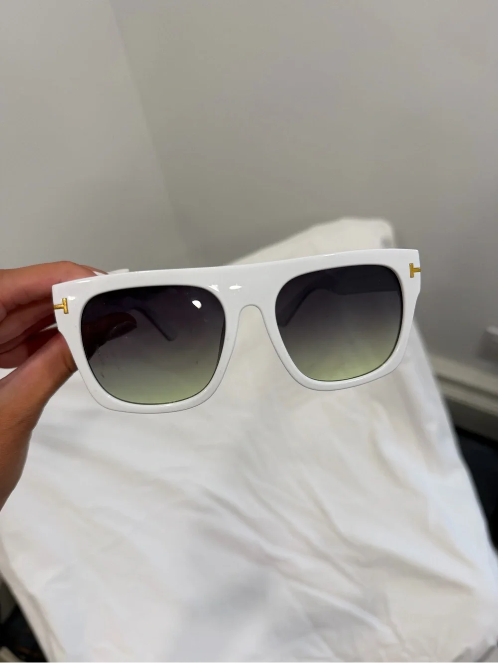 White Sunglasses with Gradient Lenses